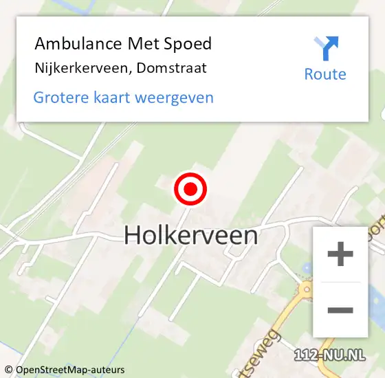 Locatie op kaart van de 112 melding: Ambulance Met Spoed Naar Nijkerkerveen, Domstraat op 8 juni 2022 11:28