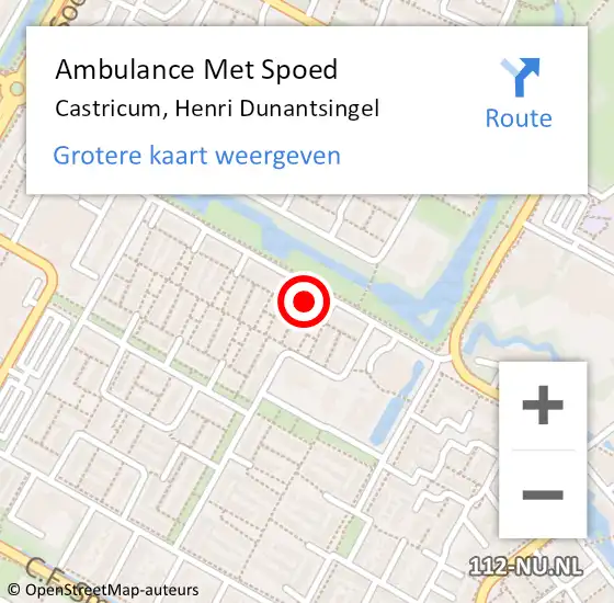 Locatie op kaart van de 112 melding: Ambulance Met Spoed Naar Castricum, Henri Dunantsingel op 8 juni 2022 12:16