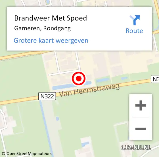 Locatie op kaart van de 112 melding: Brandweer Met Spoed Naar Gameren, Rondgang op 8 juni 2022 21:02