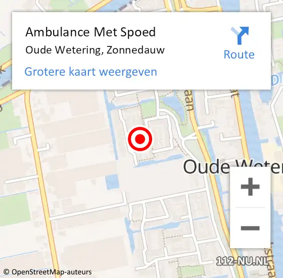 Locatie op kaart van de 112 melding: Ambulance Met Spoed Naar Oude Wetering, Zonnedauw op 9 juni 2022 07:31
