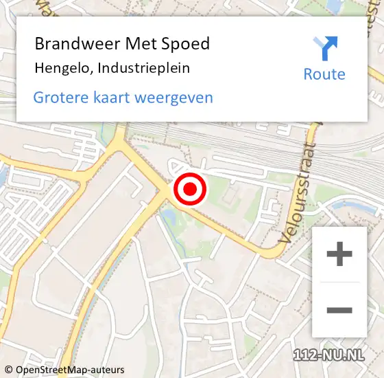 Locatie op kaart van de 112 melding: Brandweer Met Spoed Naar Hengelo, Industrieplein op 9 juni 2022 10:43