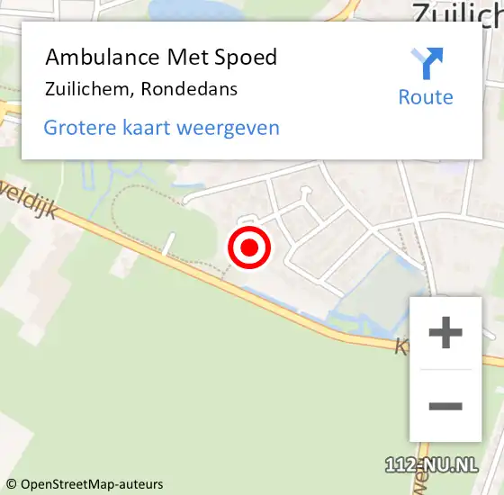 Locatie op kaart van de 112 melding: Ambulance Met Spoed Naar Zuilichem, Rondedans op 9 juni 2022 10:43