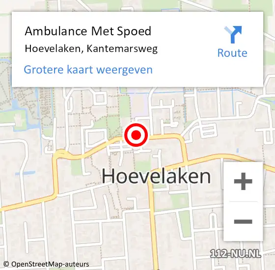Locatie op kaart van de 112 melding: Ambulance Met Spoed Naar Hoevelaken, Kantemarsweg op 9 juni 2022 11:51