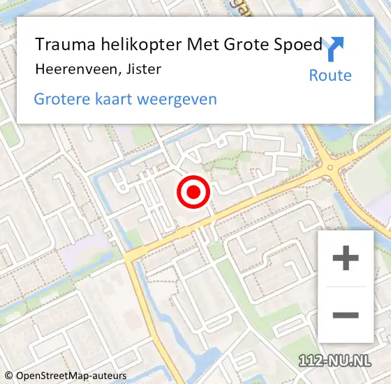 Locatie op kaart van de 112 melding: Trauma helikopter Met Grote Spoed Naar Heerenveen, Jister op 9 juni 2022 16:12