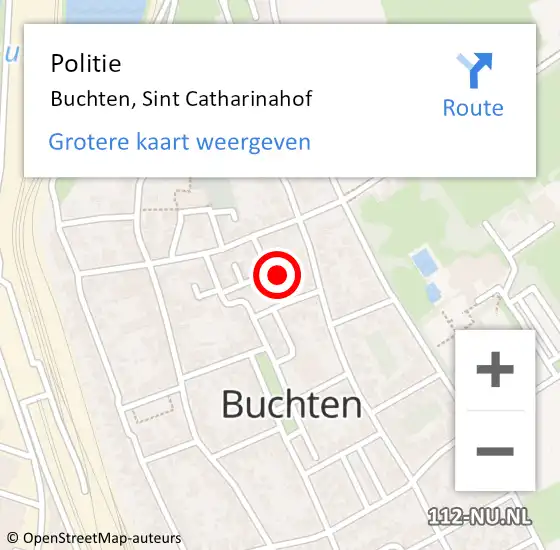Locatie op kaart van de 112 melding: Politie Buchten, Sint Catharinahof op 9 juni 2022 16:23
