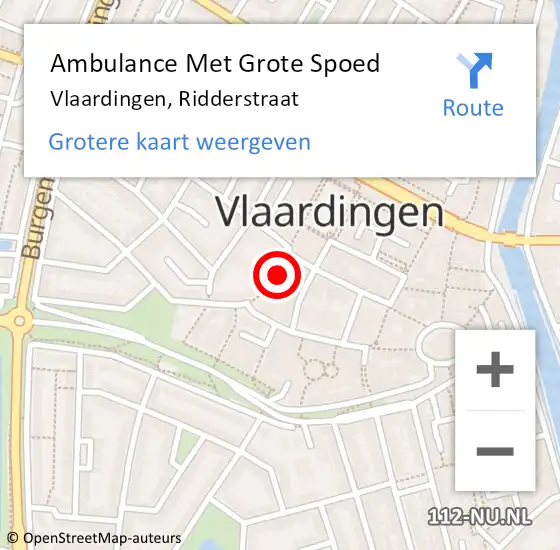 Locatie op kaart van de 112 melding: Ambulance Met Grote Spoed Naar Vlaardingen, Ridderstraat op 9 juni 2022 22:45