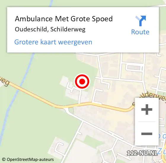 Locatie op kaart van de 112 melding: Ambulance Met Grote Spoed Naar Oudeschild, Schilderweg op 10 juni 2022 03:15