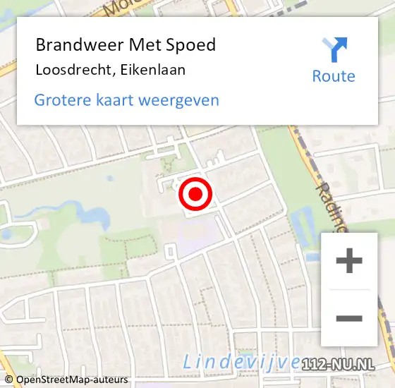 Locatie op kaart van de 112 melding: Brandweer Met Spoed Naar Loosdrecht, Eikenlaan op 10 juni 2022 06:20
