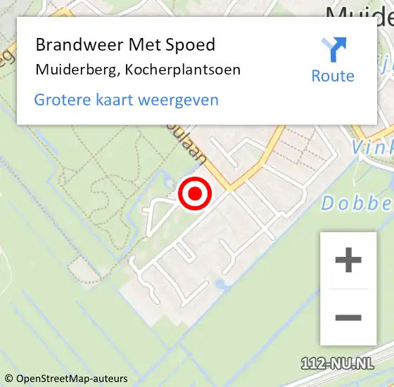 Locatie op kaart van de 112 melding: Brandweer Met Spoed Naar Muiderberg, Kocherplantsoen op 10 juni 2022 09:20