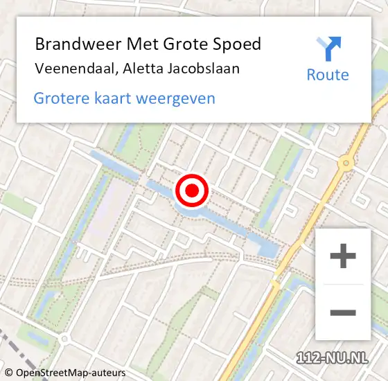 Locatie op kaart van de 112 melding: Brandweer Met Grote Spoed Naar Veenendaal, Aletta Jacobslaan op 10 juni 2022 09:31
