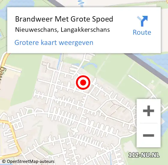 Locatie op kaart van de 112 melding: Brandweer Met Grote Spoed Naar Nieuweschans, Langakkerschans op 10 juni 2022 10:32