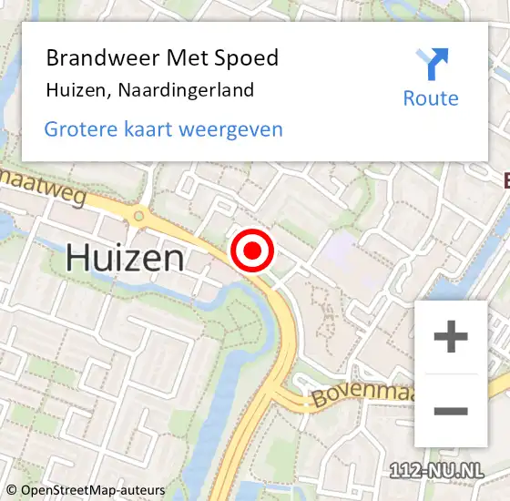 Locatie op kaart van de 112 melding: Brandweer Met Spoed Naar Huizen, Naardingerland op 10 juni 2022 13:11