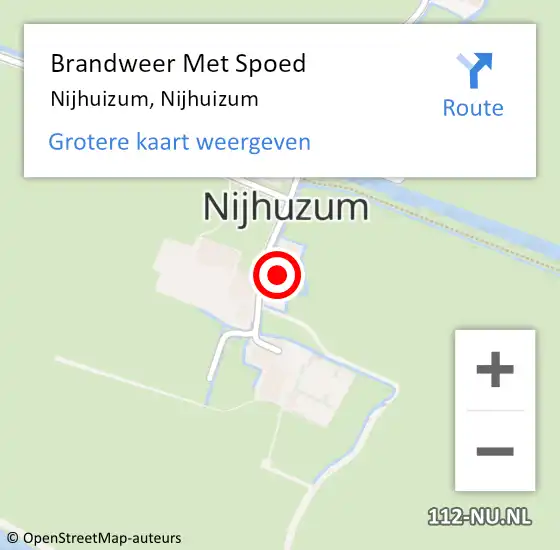 Locatie op kaart van de 112 melding: Brandweer Met Spoed Naar Nijhuizum, Nijhuizum op 10 juni 2022 23:12