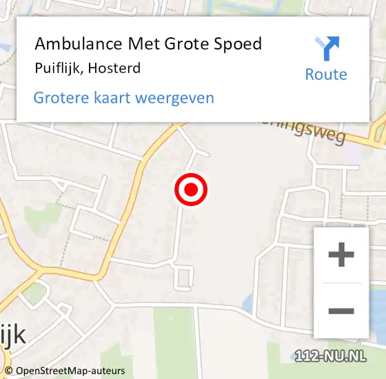 Locatie op kaart van de 112 melding: Ambulance Met Grote Spoed Naar Puiflijk, Hosterd op 11 juni 2022 06:03