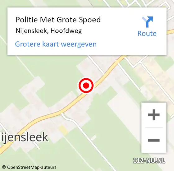 Locatie op kaart van de 112 melding: Politie Met Grote Spoed Naar Nijensleek, Hoofdweg op 11 juni 2022 11:56