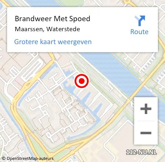 Locatie op kaart van de 112 melding: Brandweer Met Spoed Naar Maarssen, Waterstede op 11 juni 2022 13:07