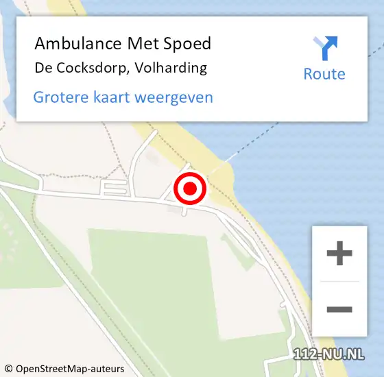 Locatie op kaart van de 112 melding: Ambulance Met Spoed Naar De Cocksdorp, Volharding op 11 juni 2022 14:07
