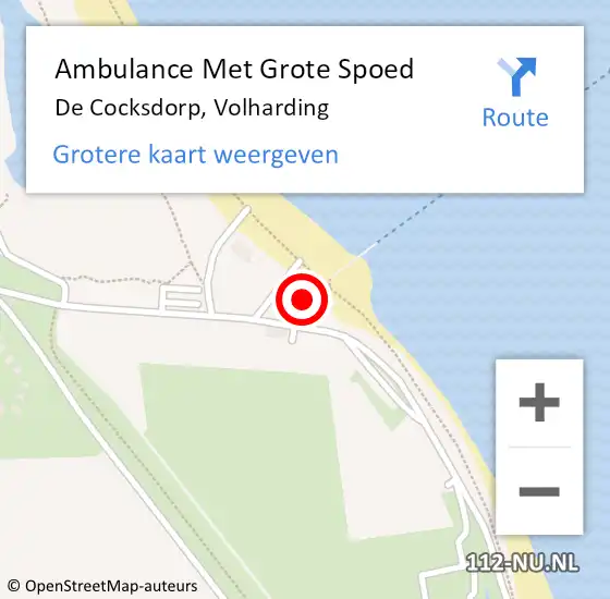 Locatie op kaart van de 112 melding: Ambulance Met Grote Spoed Naar De Cocksdorp, Volharding op 11 juni 2022 14:26