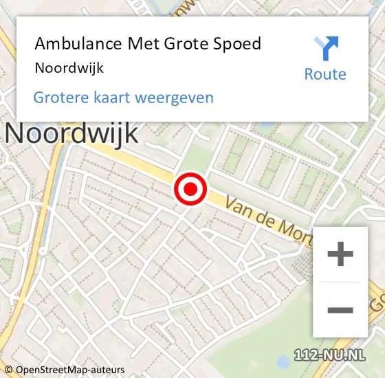Locatie op kaart van de 112 melding: Ambulance Met Grote Spoed Naar Noordwijk, Inzet op 19 juli 2014 20:56