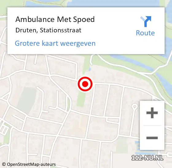 Locatie op kaart van de 112 melding: Ambulance Met Spoed Naar Druten, Stationsstraat op 11 juni 2022 17:08