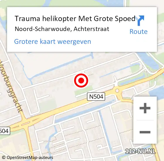 Locatie op kaart van de 112 melding: Trauma helikopter Met Grote Spoed Naar Noord-Scharwoude, Achterstraat op 11 juni 2022 19:51