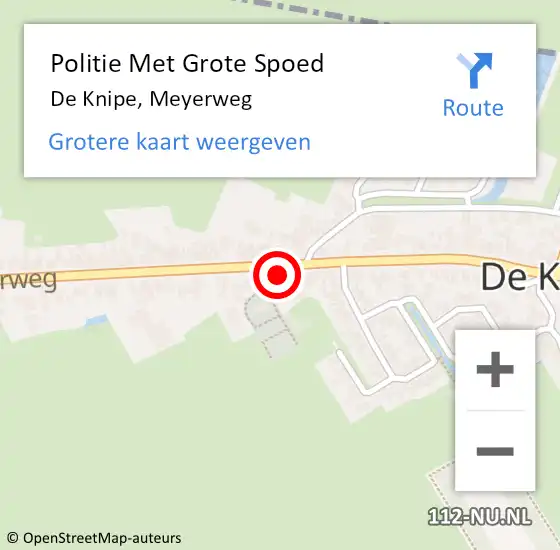 Locatie op kaart van de 112 melding: Politie Met Grote Spoed Naar De Knipe, Meyerweg op 11 juni 2022 23:41