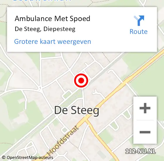 Locatie op kaart van de 112 melding: Ambulance Met Spoed Naar De Steeg, Diepesteeg op 12 juni 2022 14:19