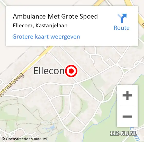 Locatie op kaart van de 112 melding: Ambulance Met Grote Spoed Naar Ellecom, Kastanjelaan op 12 juni 2022 23:56