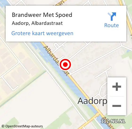 Locatie op kaart van de 112 melding: Brandweer Met Spoed Naar Aadorp, Albardastraat op 13 juni 2022 08:16