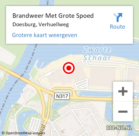 Locatie op kaart van de 112 melding: Brandweer Met Grote Spoed Naar Doesburg, Verhuellweg op 13 juni 2022 17:08