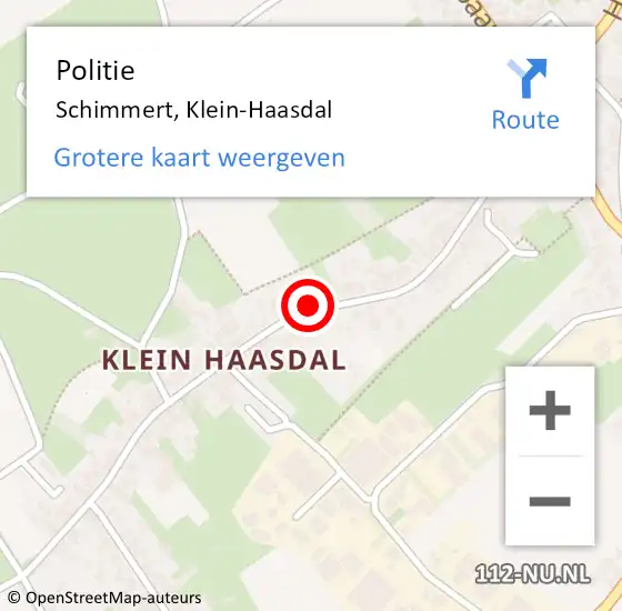 Locatie op kaart van de 112 melding: Politie Schimmert, Klein-Haasdal op 14 juni 2022 10:40