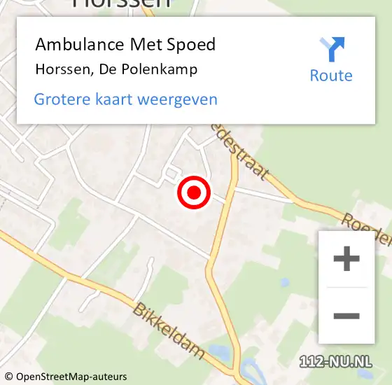 Locatie op kaart van de 112 melding: Ambulance Met Spoed Naar Horssen, De Polenkamp op 14 juni 2022 11:26