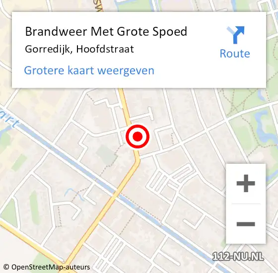 Locatie op kaart van de 112 melding: Brandweer Met Grote Spoed Naar Gorredijk, Hoofdstraat op 14 juni 2022 14:09