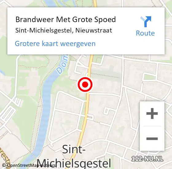 Locatie op kaart van de 112 melding: Brandweer Met Grote Spoed Naar Sint-Michielsgestel, Nieuwstraat op 14 juni 2022 17:53