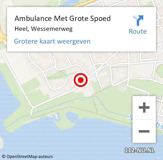 Locatie op kaart van de 112 melding: Ambulance Met Grote Spoed Naar Heel, Wessemerweg op 14 juni 2022 18:02