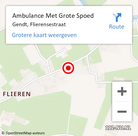 Locatie op kaart van de 112 melding: Ambulance Met Grote Spoed Naar Gendt, Flierensestraat op 14 juni 2022 22:39