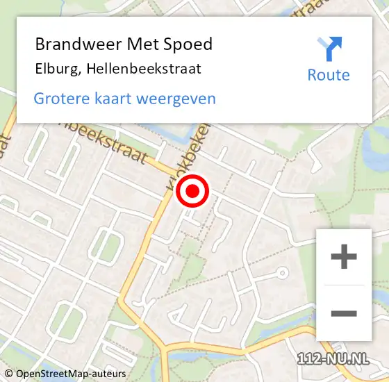Locatie op kaart van de 112 melding: Brandweer Met Spoed Naar Elburg, Hellenbeekstraat op 15 juni 2022 02:31