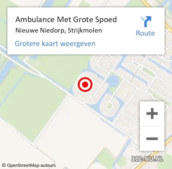 Locatie op kaart van de 112 melding: Ambulance Met Grote Spoed Naar Nieuwe Niedorp, Strijkmolen op 15 juni 2022 10:12