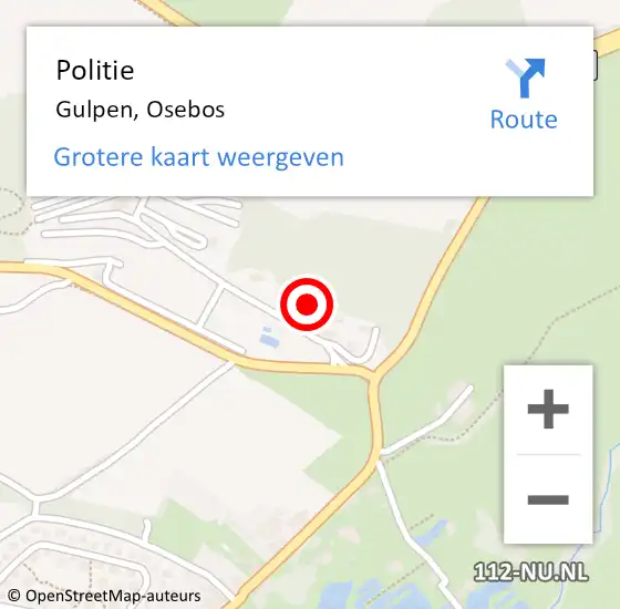 Locatie op kaart van de 112 melding: Politie Gulpen, Osebos op 15 juni 2022 11:44