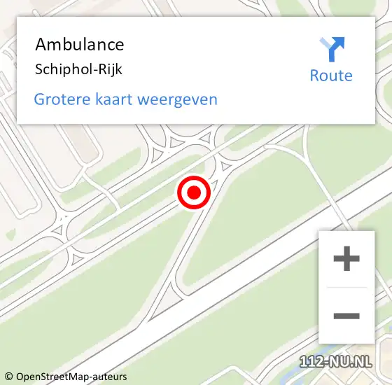 Locatie op kaart van de 112 melding: Ambulance Schiphol-Rijk op 16 juni 2022 08:32
