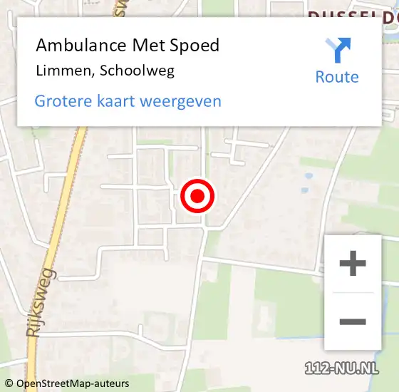 Locatie op kaart van de 112 melding: Ambulance Met Spoed Naar Limmen, Schoolweg op 16 juni 2022 09:30