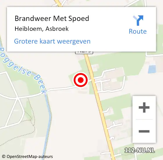 Locatie op kaart van de 112 melding: Brandweer Met Spoed Naar Heibloem, Asbroek op 16 juni 2022 14:28
