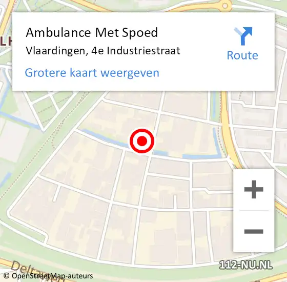 Locatie op kaart van de 112 melding: Ambulance Met Spoed Naar Vlaardingen, 4e Industriestraat op 16 juni 2022 14:58