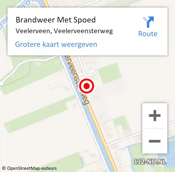 Locatie op kaart van de 112 melding: Brandweer Met Spoed Naar Veelerveen, Veelerveensterweg op 16 juni 2022 20:30
