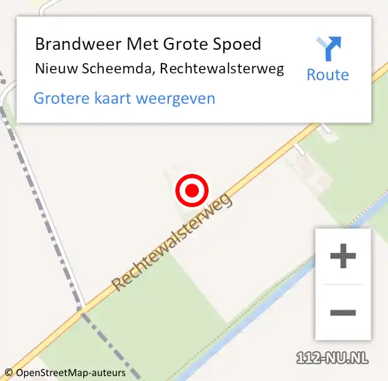 Locatie op kaart van de 112 melding: Brandweer Met Grote Spoed Naar Nieuw Scheemda, Rechtewalsterweg op 17 juni 2022 08:07