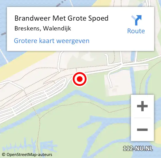 Locatie op kaart van de 112 melding: Brandweer Met Grote Spoed Naar Breskens, Walendijk op 17 juni 2022 13:06