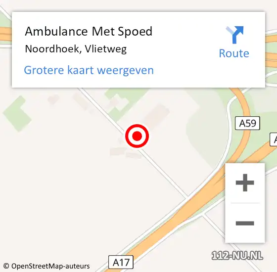 Locatie op kaart van de 112 melding: Ambulance Met Spoed Naar Noordhoek, Vlietweg op 20 juli 2014 13:10