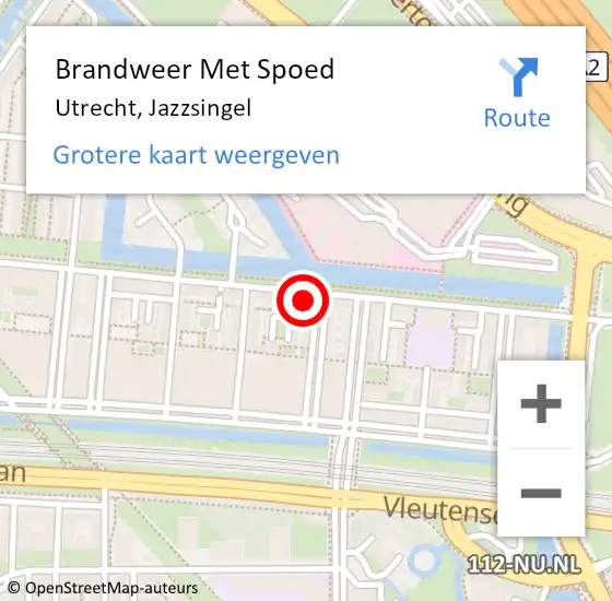 Locatie op kaart van de 112 melding: Brandweer Met Spoed Naar Utrecht, Jazzsingel op 17 juni 2022 14:00