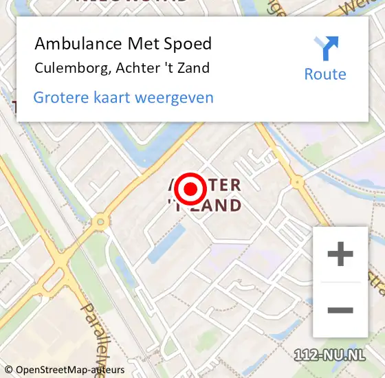 Locatie op kaart van de 112 melding: Ambulance Met Spoed Naar Culemborg, Achter 't Zand op 17 juni 2022 14:50