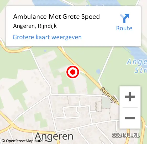 Locatie op kaart van de 112 melding: Ambulance Met Grote Spoed Naar Angeren, Rijndijk op 17 juni 2022 15:04
